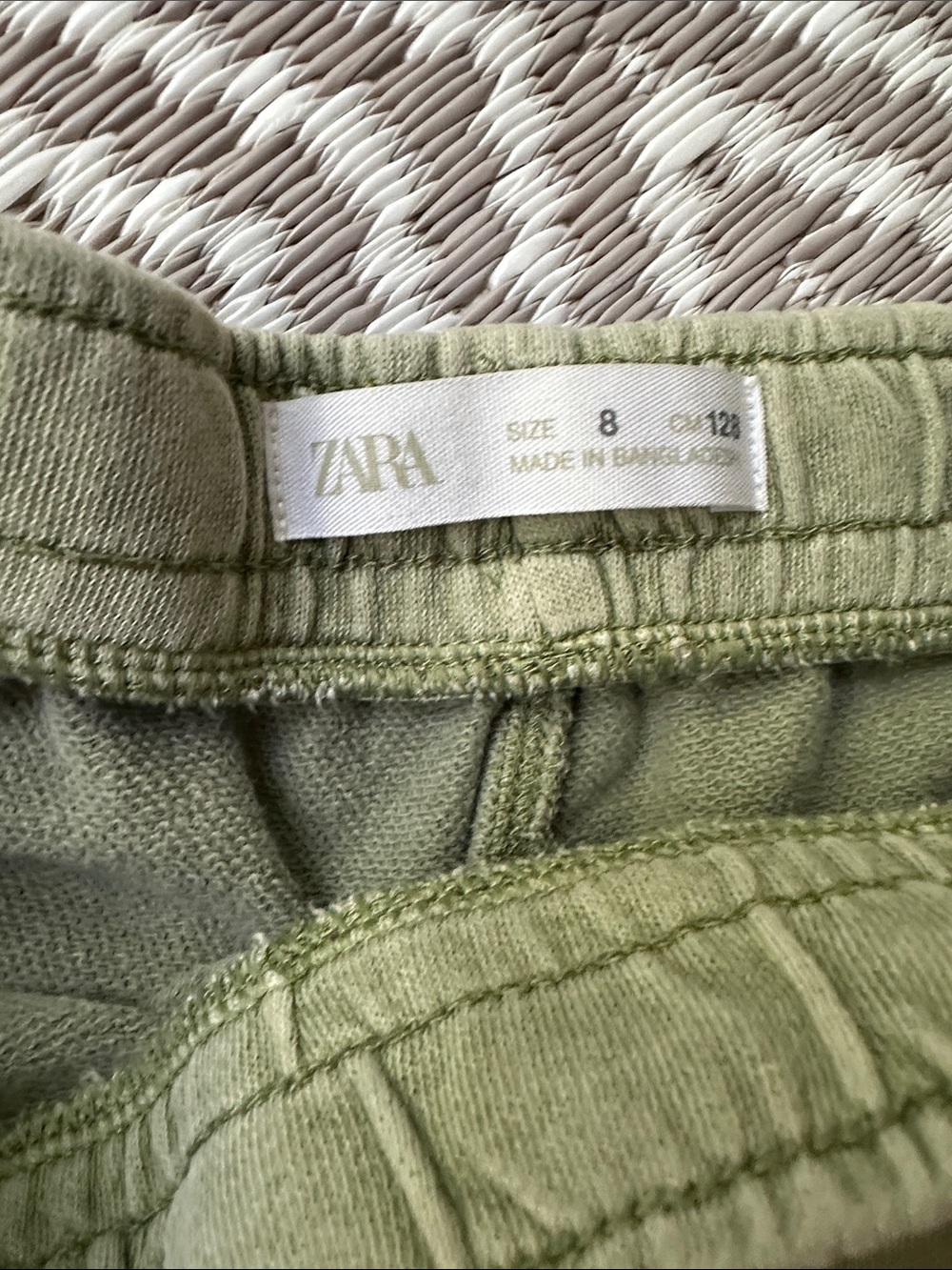 ZARA Always Stay Creative Olive Green Cargo Bungee Pocket Shorts - Picture 6 of 9